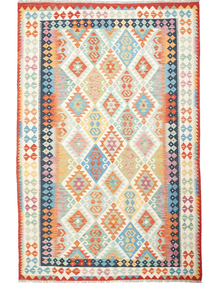 Kilim 202x306 Cm Afghan Kilim, Hand-carded Wool cotton