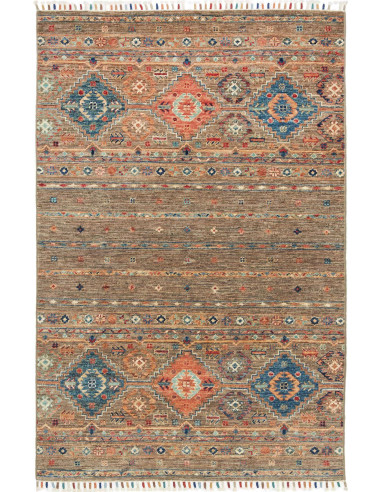 Hand Made Rug Rubin Pakistan 101x155 Brown Blue