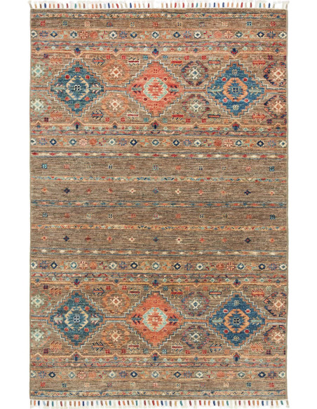 Hand Made Rug Rubin Pakistan 101x155 Brown Blue