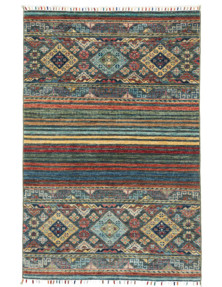 Hand Made Rug Rubin Pakistan 99x151 Teal Terrac