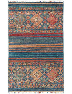 Hand Made Rug Rubin Pakistan 96x150 Blue Orange