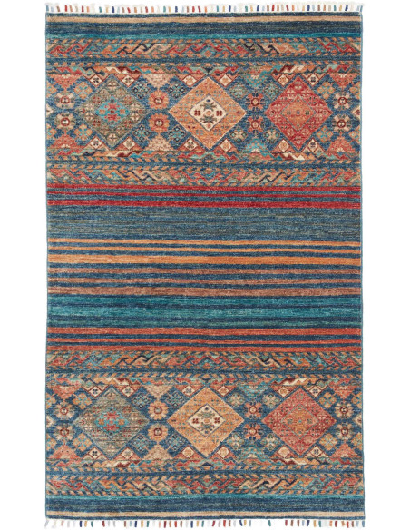Hand Made Rug Rubin Pakistan 96x152 Teal Blue O