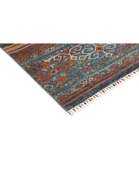 Hand Made Rug Rubin Pakistan 97x151 Blue Orange