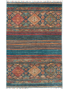 Hand Made Rug Rubin Pakistan 99x151 Teal Terrac