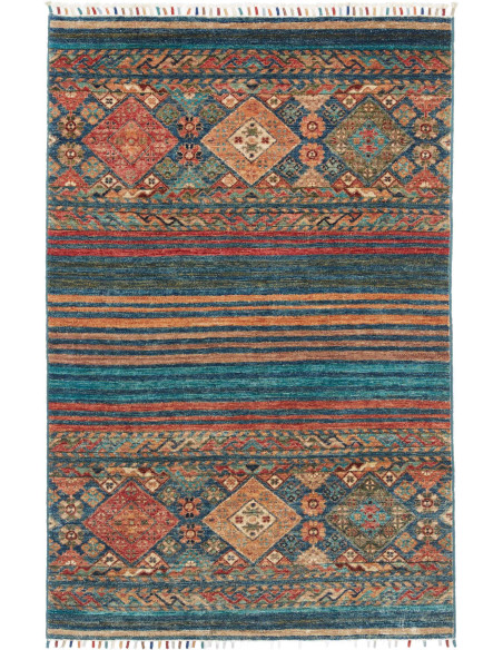 Hand Made Rug Rubin Pakistan 99x151 Teal Terrac