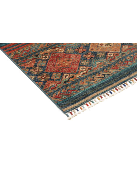 Hand Made Rug Rubin Pakistan 99x151 Teal Terrac