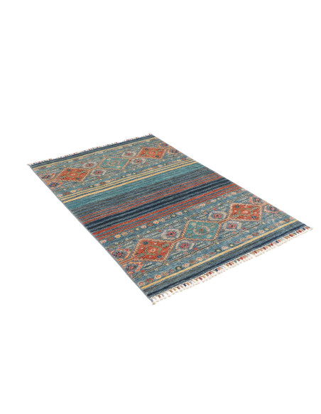 Hand Made Rug Rubin Pakistan 101x152 Teal Blue