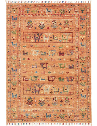 Hand Made Rug Rubin Pakistan 100x134 Terracotta