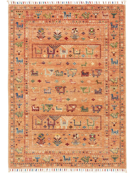 Hand Made Rug Rubin Pakistan 96x134 Terracotta