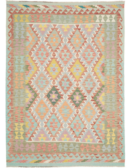 Hand Made Rug Kilim Afghanistan 175x244 Aqua Gr