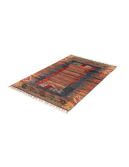 Hand Made Rug Mosaic Pakistan 102x152 Blue Red