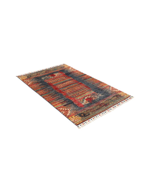 Hand Made Rug Mosaic Pakistan 102x152 Blue Red