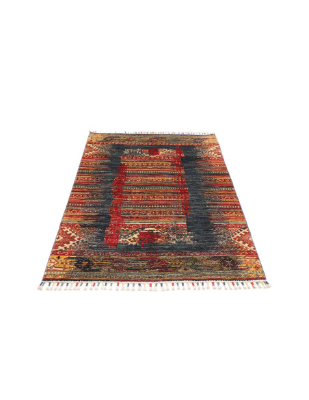 Hand Made Rug Mosaic Pakistan 102x152 Blue Red