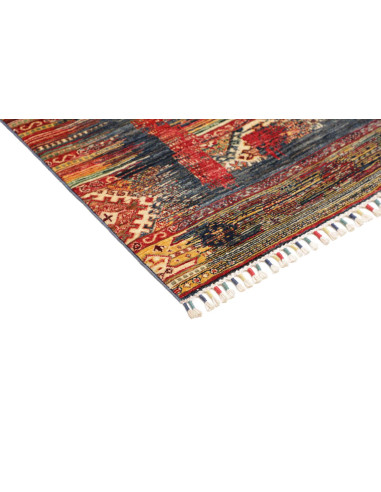 Hand Made Rug Mosaic Pakistan 102x152 Blue Red