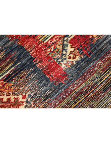 Hand Made Rug Mosaic Pakistan 102x152 Blue Red