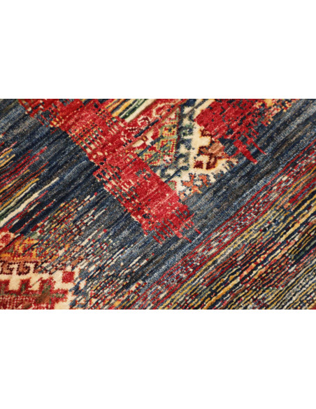 Hand Made Rug Mosaic Pakistan 102x152 Blue Red