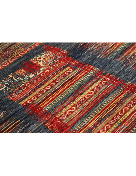 Hand Made Rug Mosaic Pakistan 102x152 Blue Red