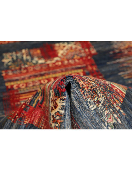 Hand Made Rug Mosaic Pakistan 102x152 Blue Red