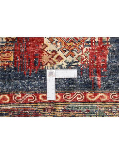 Hand Made Rug Mosaic Pakistan 102x152 Blue Red