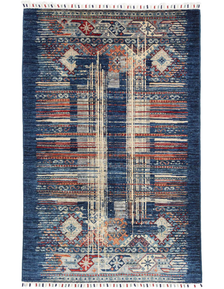 Hand Made Rug Mosaic Pakistan 101x156 Blue Oran