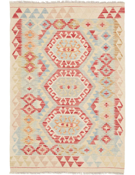 Hand Made Rug Kilim Afghanistan 99x146 Red Ligh