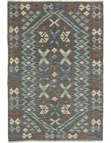 Hand Made Rug Kilim Afghanistan 101x149 Charcoa