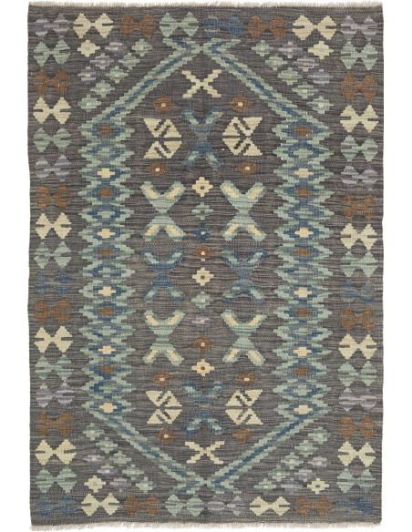 Hand Made Rug Kilim Afghanistan 101x149 Charcoa