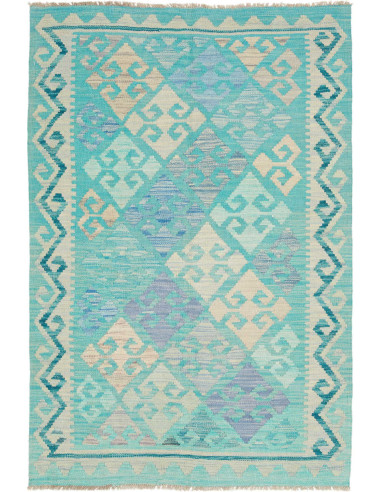 Hand Made Rug Kilim Afghanistan 100x147 Turquoi