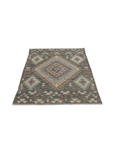 Hand Made Rug Kilim Afghanistan 100x149 Blue Gr