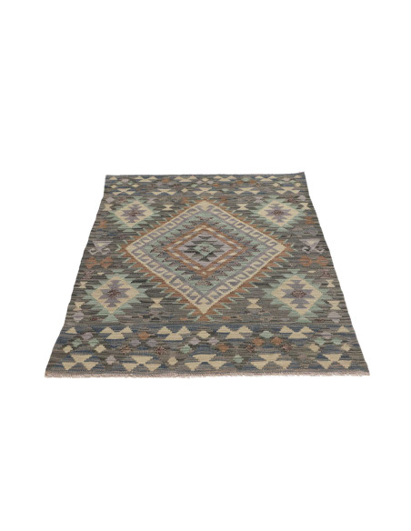 Hand Made Rug Kilim Afghanistan 100x149 Blue Gr