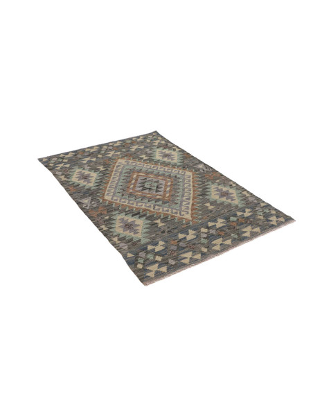 Hand Made Rug Kilim Afghanistan 100x149 Blue Gr