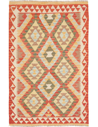 Hand Made Rug Kilim Afghanistan 97x149 Terracot