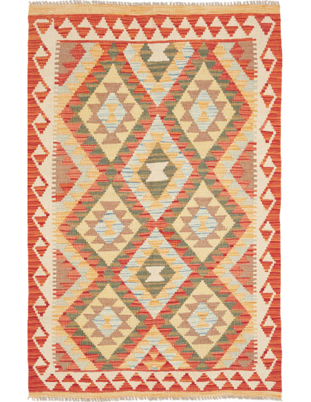 Hand Made Rug Kilim Afghanistan 97x149 Terracot