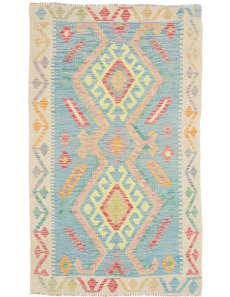 Hand Made Rug Kilim Afghanistan 93x152 Light Bl