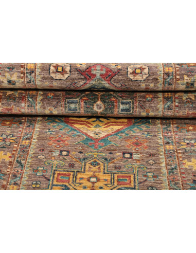 Tappeto Tribal Pakistan 80x204 Marrone Effetto