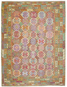 Rug Kilim Afghanistan 262x345 Olive Green Mauve