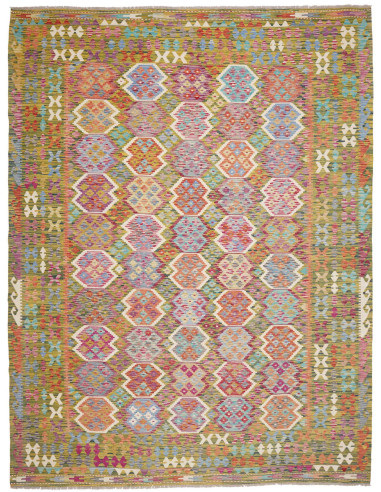 Rug Kilim Afghanistan 262x345 Olive Green Mauve