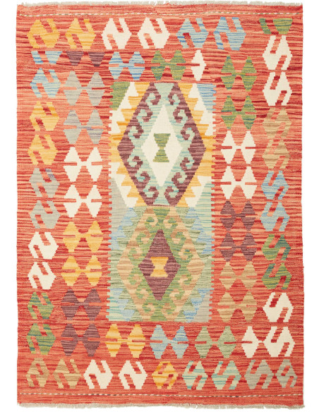 Hand Made Rug Kilim Afghanistan 108x150 Red Ora