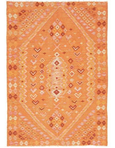 Rug Kilim Afghanistan 105x147 Orange Peach Rose