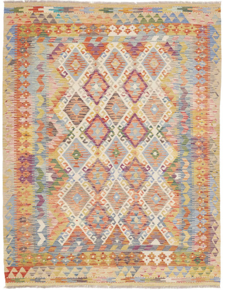 Rug Kilim Afghanistan 153x202 Cream Beige Blue