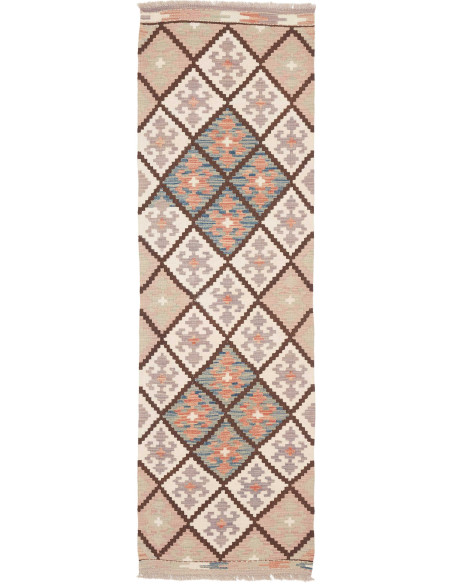 Rug Kilim Afghanistan 61x200 Cream White Brown