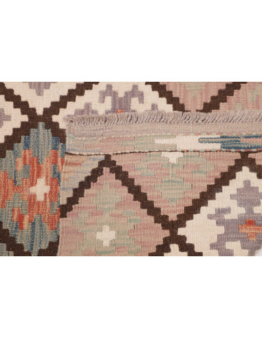 Rug Kilim Afghanistan 61x200 Cream White Brown