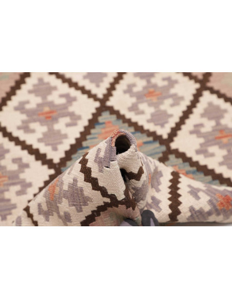 Rug Kilim Afghanistan 61x200 Cream White Brown