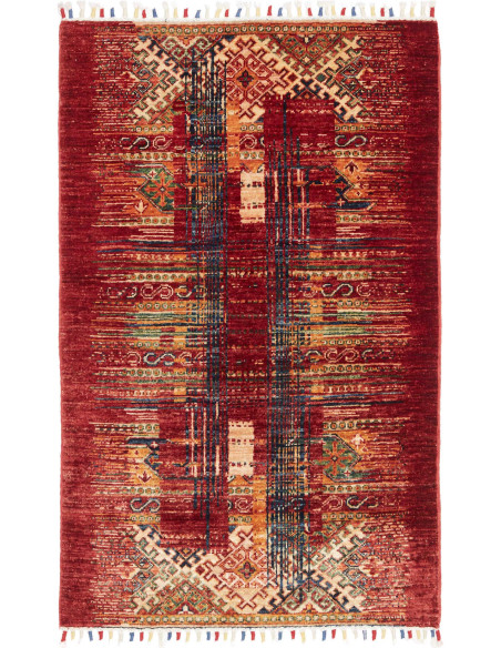 Hand Made Rug Siva Pakistan 80x124 Dark Red Bei