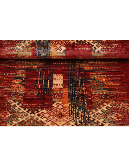 Hand Made Rug Siva Pakistan 80x124 Dark Red Bei