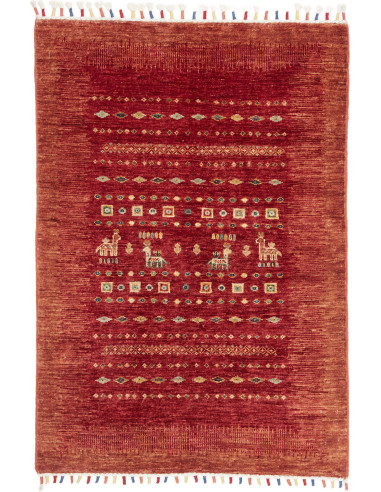 Hand Made Rug Siva Pakistan 88x126 Red Beige