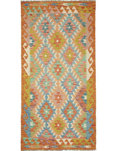 Kilim 102x201 Cm Kilim, Afghanistan, Hand-carded Wool warp: