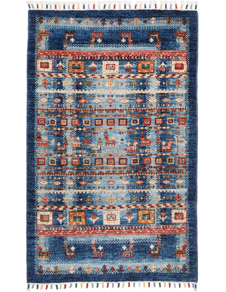 Hand Made Rug Siva Pakistan 81x125 Blue Red