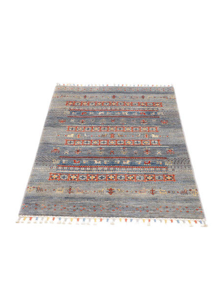 Hand Made Rug Siva Pakistan 81x129 Blue Grey Te