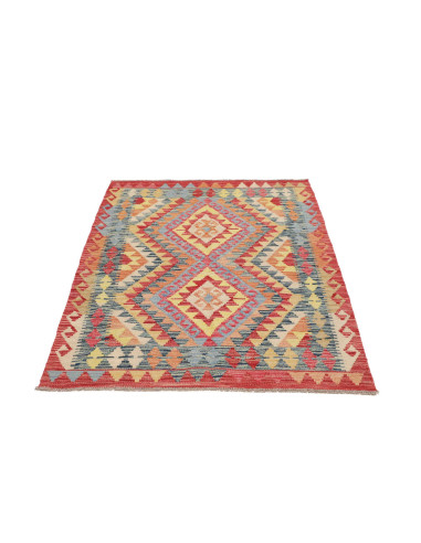 Hand Made Rug Kilim Afghanistan 100x149 Red Blu